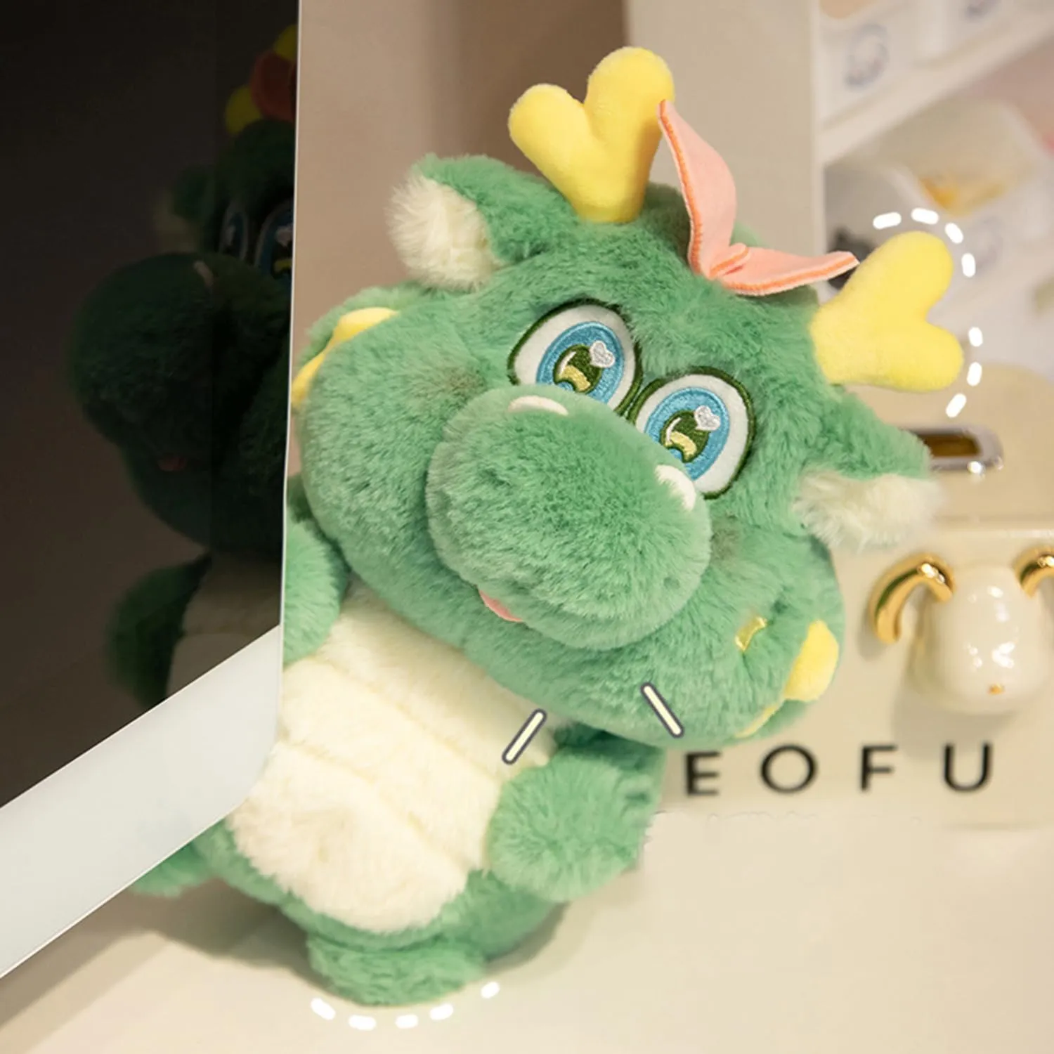 10 Inch Chinese Dragon Stuffed Animals Chinese Dragon Plush Toys Pillow Anime Chinese Dragon Plushie Hugging Pillow Chinese Dragon Doll Gift for Kids and Lovers (Green)
