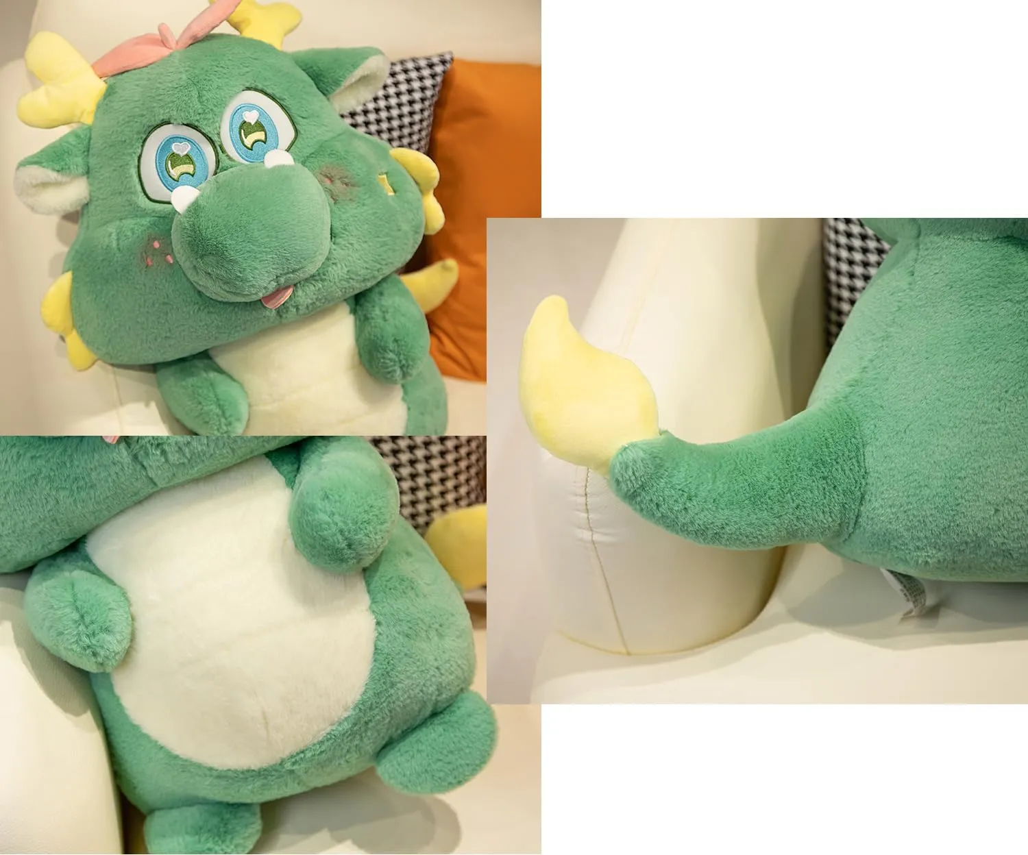 10 Inch Chinese Dragon Stuffed Animals Chinese Dragon Plush Toys Pillow Anime Chinese Dragon Plushie Hugging Pillow Chinese Dragon Doll Gift for Kids and Lovers (Green)