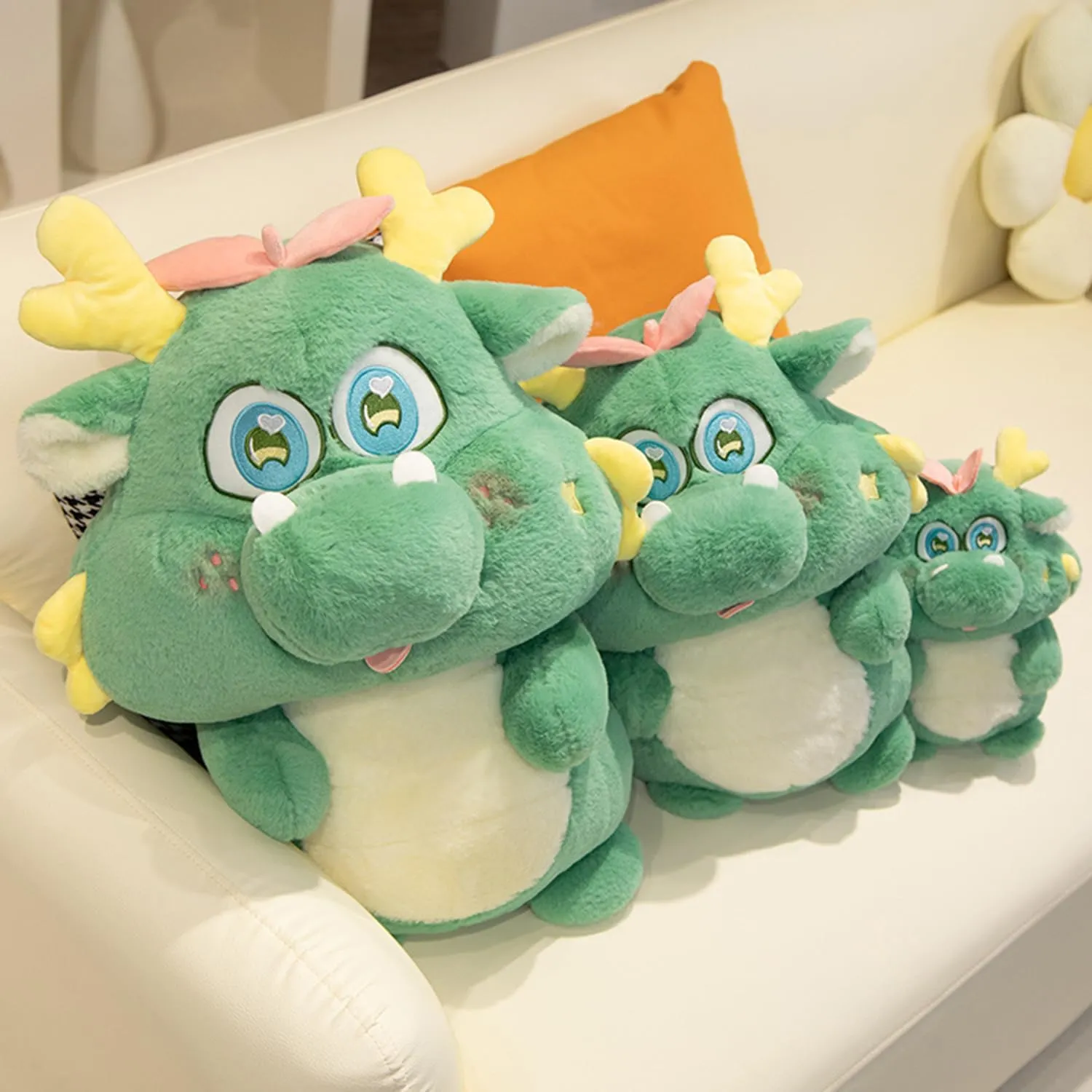 10 Inch Chinese Dragon Stuffed Animals Chinese Dragon Plush Toys Pillow Anime Chinese Dragon Plushie Hugging Pillow Chinese Dragon Doll Gift for Kids and Lovers (Green)