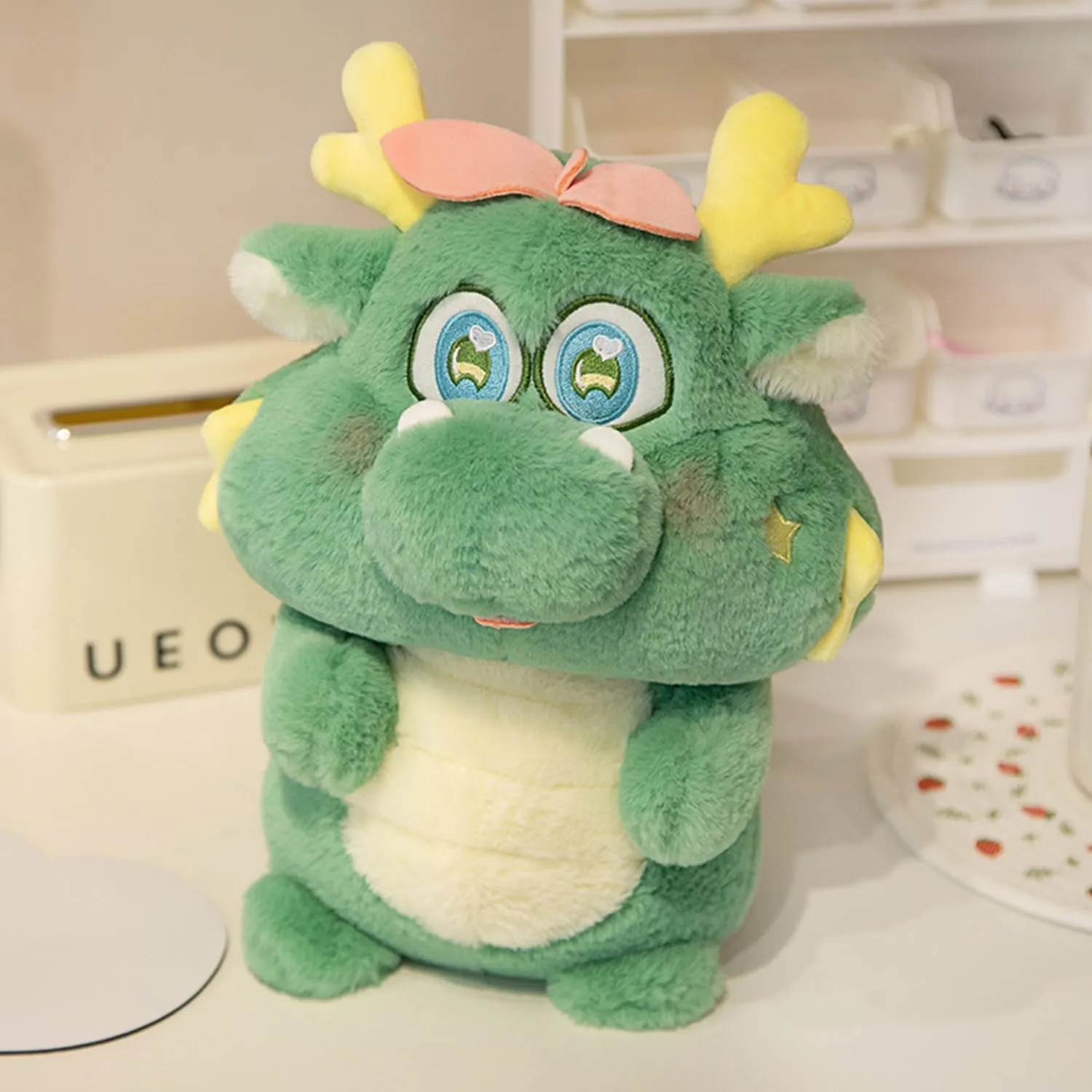 10 Inch Chinese Dragon Stuffed Animals Chinese Dragon Plush Toys Pillow Anime Chinese Dragon Plushie Hugging Pillow Chinese Dragon Doll Gift for Kids and Lovers (Green)