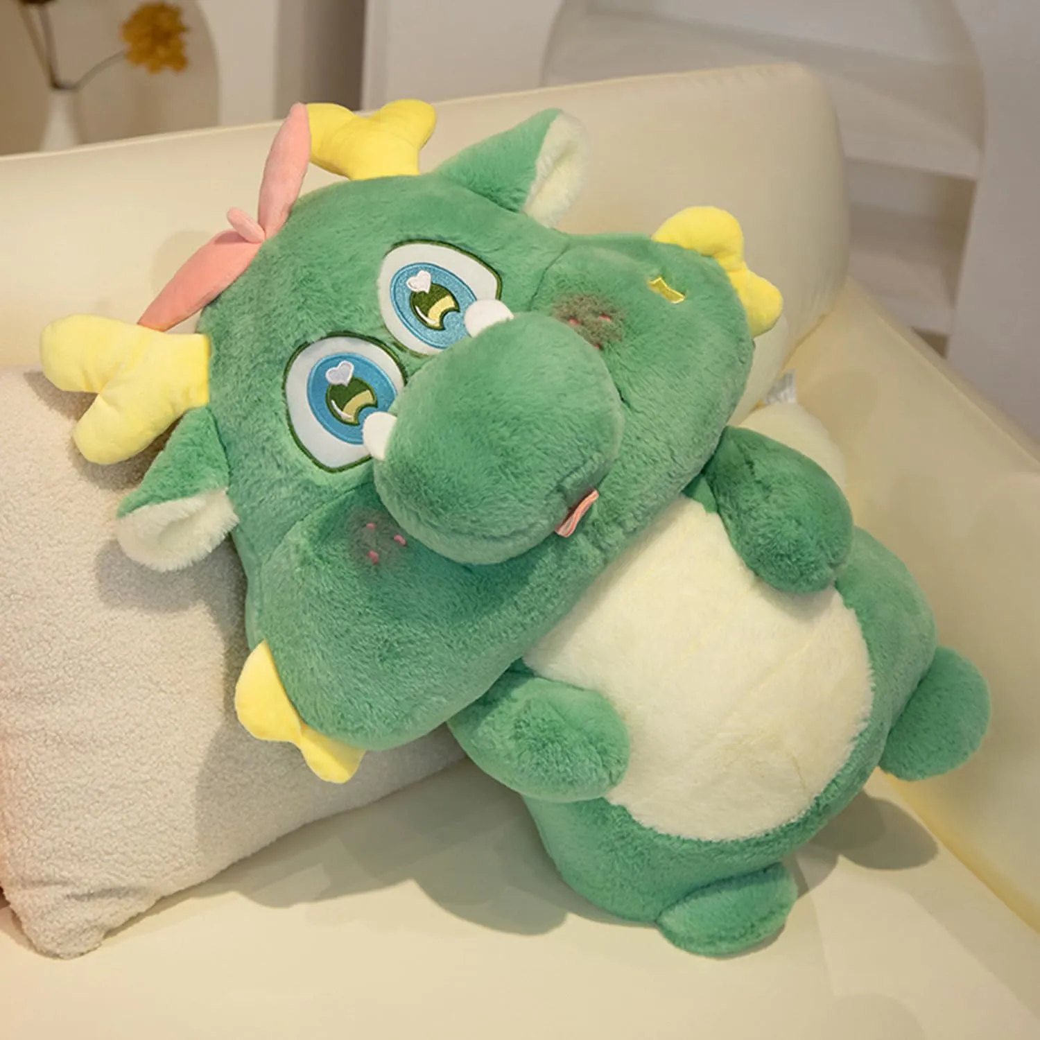 10 Inch Chinese Dragon Stuffed Animals Chinese Dragon Plush Toys Pillow Anime Chinese Dragon Plushie Hugging Pillow Chinese Dragon Doll Gift for Kids and Lovers (Green)