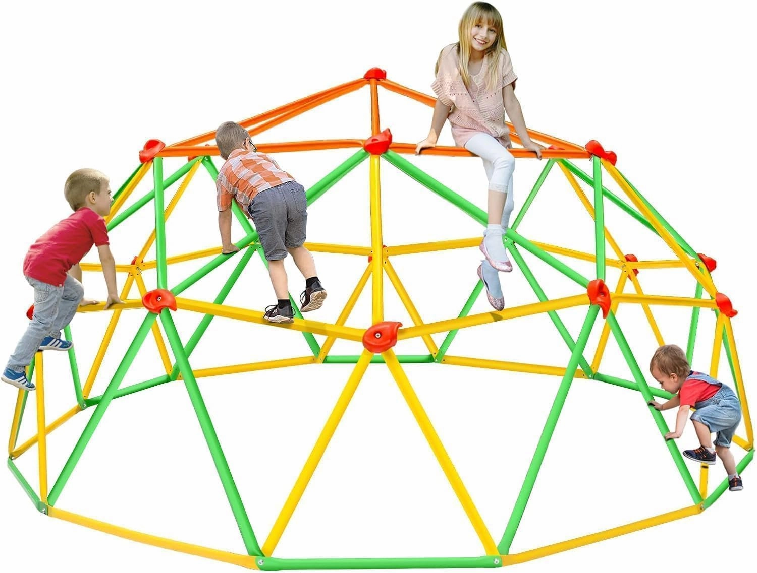 10FT Geometric Dome Climber,Jungle Gym Supports 800LBS，for Kids 3 to 10 Years Old,Outdoor Backyard Play Equipment Outside Toy ﻿ (Large)