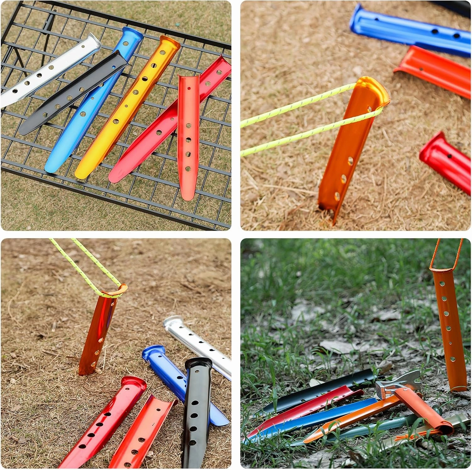 10pcs Aluminum Tent Pegs Tent Nails Tent Stakes Snow Pegs Outdoor Camping Pegs for Camping, Hiking, Beach Outdoors