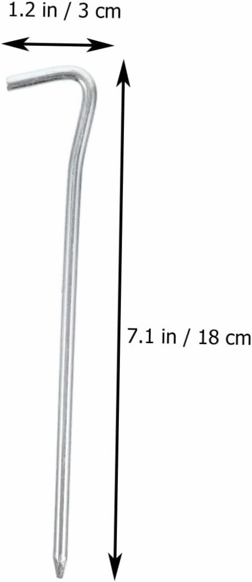 10pcs Galvanized Iron Tent Stakes Heavy Duty Camping Ground Pegs for Tents and Outdoor Use Easy to Install Compact for Convenient Storage