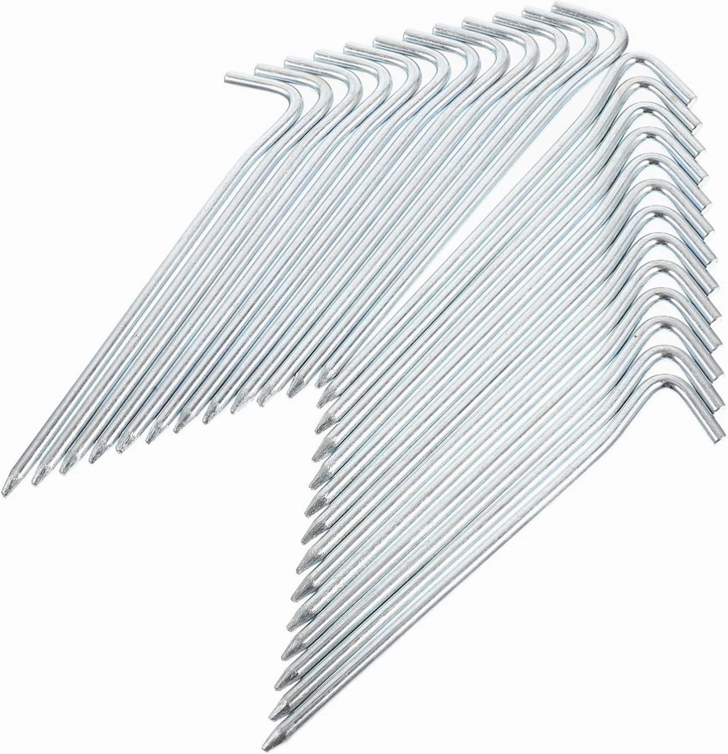 10pcs Galvanized Iron Tent Stakes Heavy Duty Camping Ground Pegs for Tents and Outdoor Use Easy to Install Compact for Convenient Storage