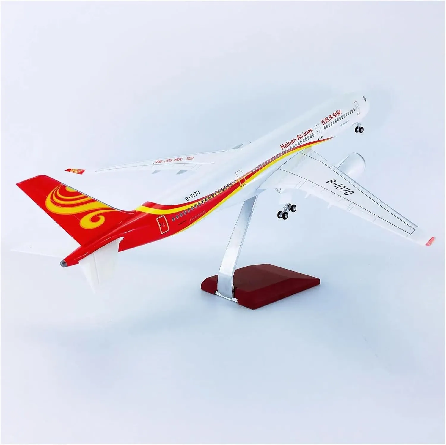 1:142 Scale for Airbus A350 Hainan Aircraft Model Die-Casting Machine Souvenir Decoration Collected Display Aircraft Miniatures Toy's Set(with Light)