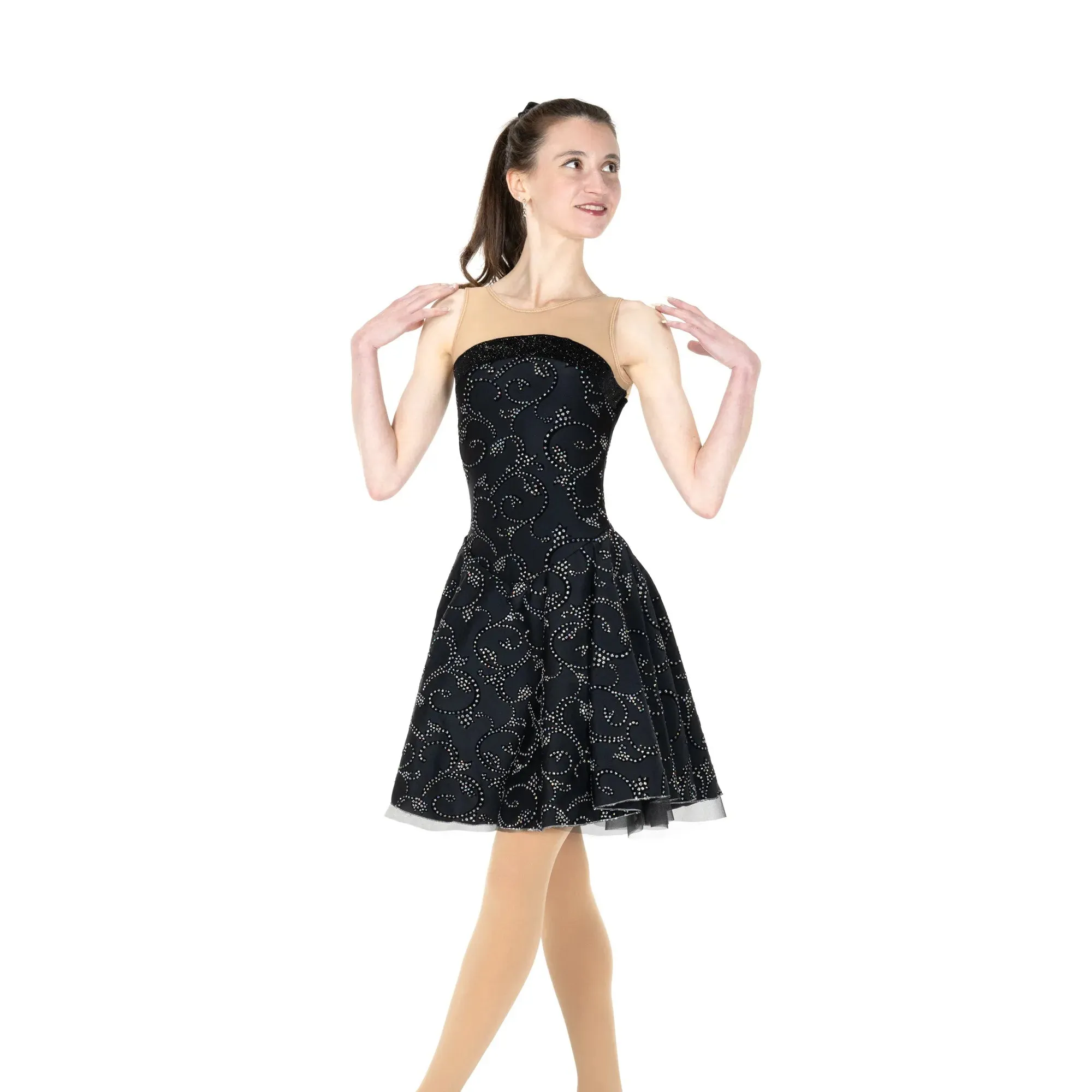 120 Swishy Swing Dance Dress in Black by Jerry's