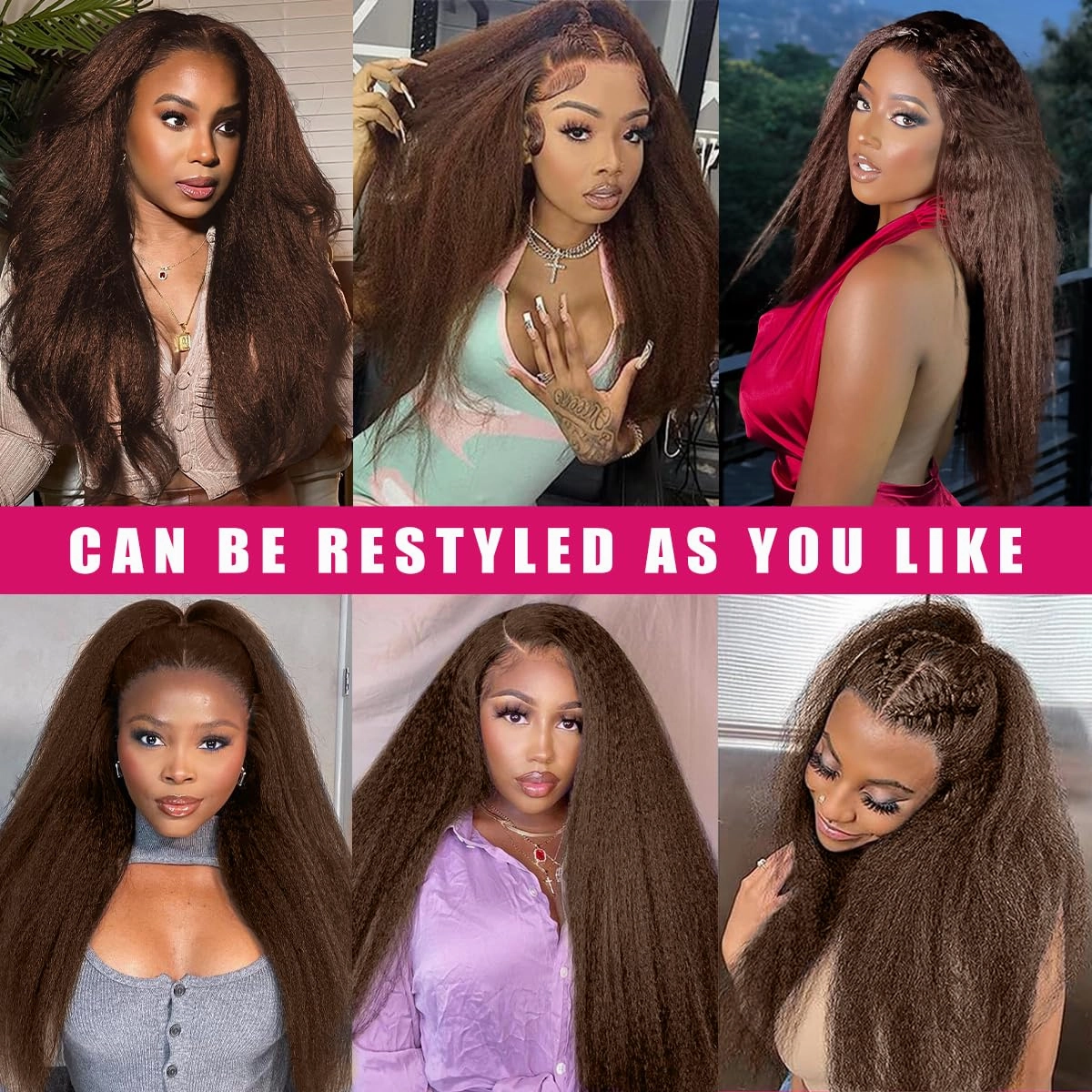 12 inch Brown Kinky Straight Bundles Yaki Straight Human Hair Bundles 100% Unprocessed Brazilian Virgin Hair Kinky Straight Human Hair For Black Women