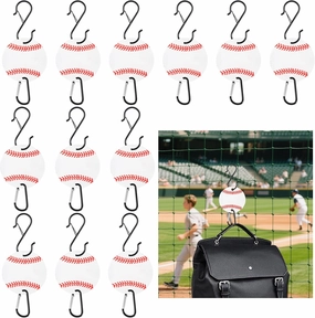 12 Pcs Baseball Bag Hooks for Fence,Acrylic Baseball Bags Hook Sports Fence Hook for Bat Bag Water Bottle Lover Player Gifts