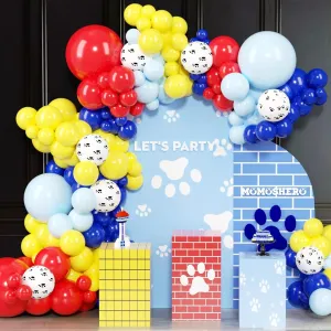 137Pcs Paw Toy Inspired Story Balloon Arch Garland Kit, tieh Paw Print Balloons, Dog Bone Foil Balloons for Baby Shower Gender Reveal Birthday Party Decorations Supplies