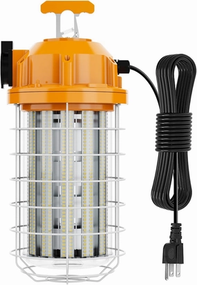 150W LED Temporary Work Light Fixture 24000 Lumen Daylight White 5000K IP64 Dust & Waterproof Stainless Steel Protective Cover for High Bay Construction Jobsite Workshop (150)