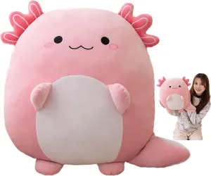 16 Inch Plush Axolotl Stuffed Animal Axolotl Hugging Pillow Pink Axolotl Plushies Throw Pillow Axolotl Anime Gift for Kids and Lovers