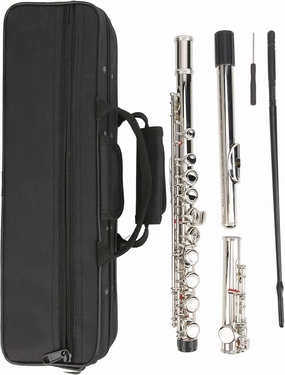 16 Hole C Flute Closed Key Increased Tube Resonance Silver Brass Sheep Casing Pad Elegant Design Clear Sound Quality (Silver)