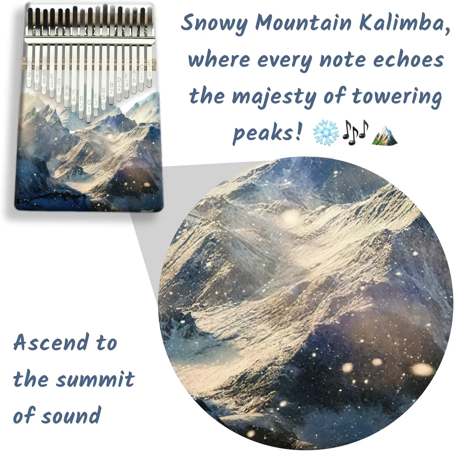 17-Key Kalimba Thumb Piano – Portable Finger Piano with Mountain Carving Design, Clear Sound & Carry Bag – Great Gift for Beginners, Kids & Adults