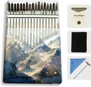 17-Key Kalimba Thumb Piano – Portable Finger Piano with Mountain Carving Design, Clear Sound & Carry Bag – Great Gift for Beginners, Kids & Adults