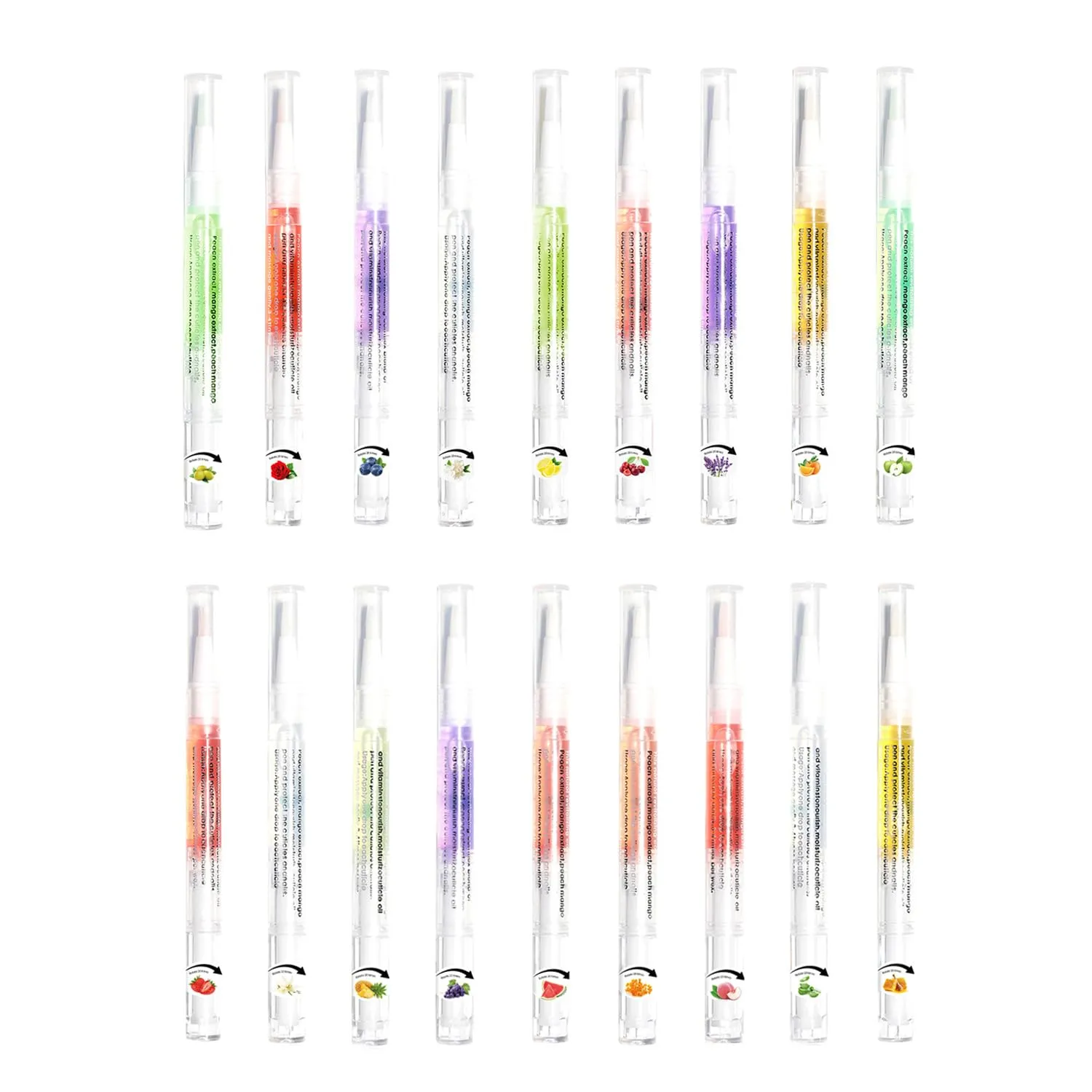 18Pcs Nail Cuticle Oils Nail Nutrition Oil Pen Nail Nourishment Pens 18Smell Cuticle Revitalizer for Agnail Nourish Skin Nail Care