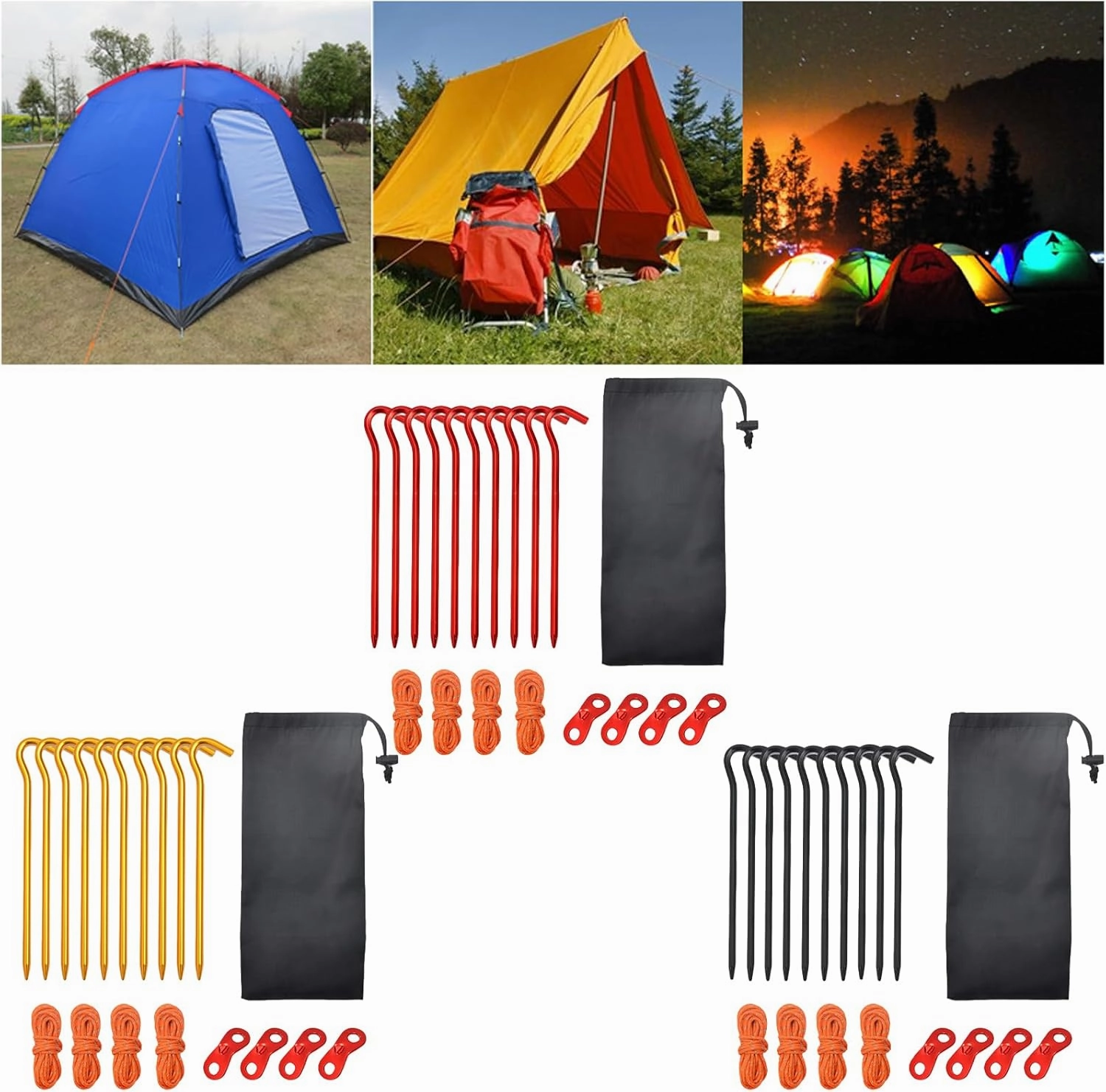 19lots Tent Pegs Beach Tent Pegs Canopies Stake Spirals Aluminum Tent Stakes Outdoor Tent Accessories