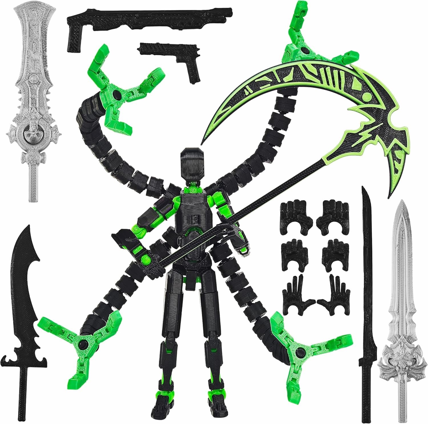 1 PCS Titan 13 Action Figures, 3D Printed Movable Figures with Swords and Axes for Collectors, Perfect for Display or Gifting (Assembly Completed)