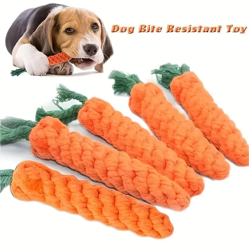 1pc Durable Carrot-Shaped Dog Rope Toy