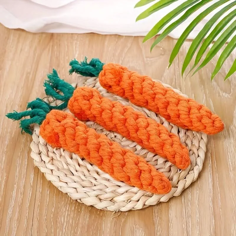 1pc Durable Carrot-Shaped Dog Rope Toy