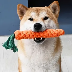 1pc Durable Carrot-Shaped Dog Rope Toy