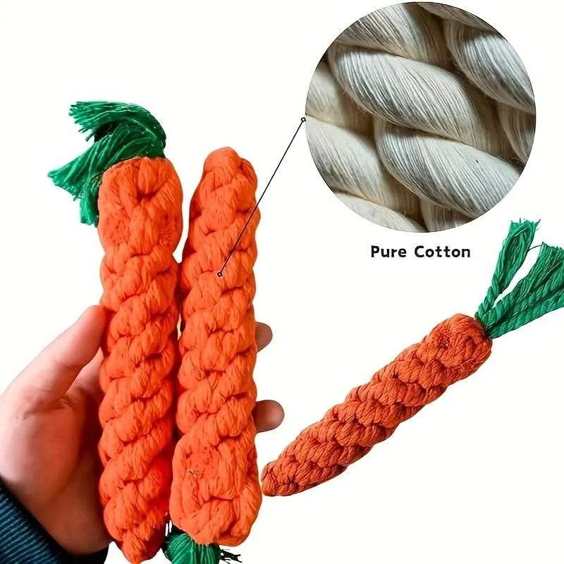 1pc Durable Carrot-Shaped Dog Rope Toy