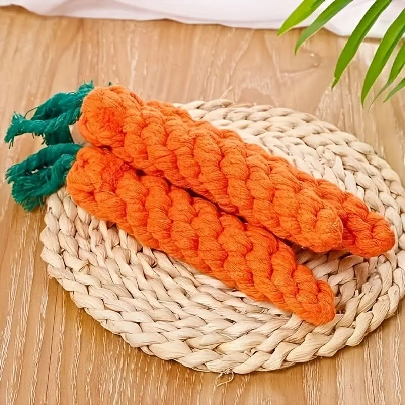 1pc Durable Carrot-Shaped Dog Rope Toy
