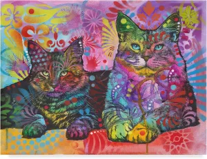 2 Cats by Dean Russo, 14x19-Inch