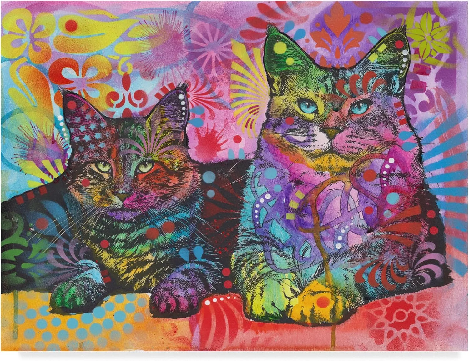 2 Cats by Dean Russo, 14x19-Inch