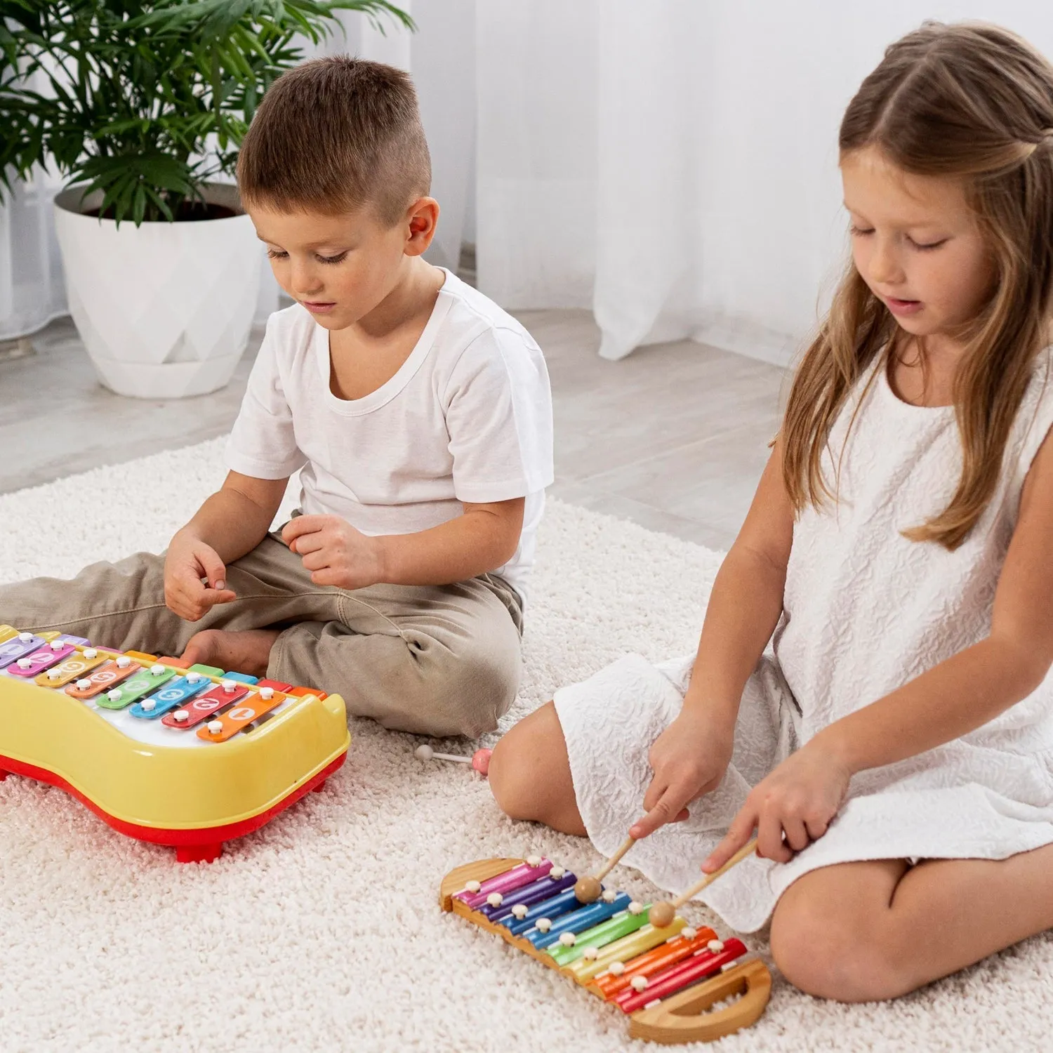2 in 1 Baby Piano Xylophone Toy for Toddlers, 5 Multicolored Key Keyboard Xylophone Piano, Preschool Educational Musical Learning Instruments Toy for Baby Kids Girls Boys 3  Years (1 Pc)
