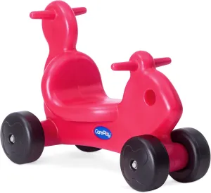 2-in-1 Squirrel Push & Ride-on Toy, Indoor & Outdoor Use, Low Profile Seat, Recommended for Children up to 50lbs, Durable Construction, Made in The USA (Red)