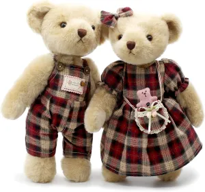 2-Pack Teddy Bear Stuffed Animals Small Soft Plush Toy with Cloth 13“ (Pink)