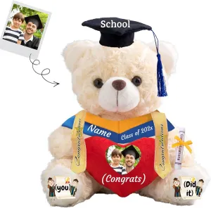 2025 Graduation Teddy Bear with Heart, Personalized Bear Plush Toys as Graduation Gifts for Her Him as High School College Kindergarten Graduation Day 2025 (10 in-Text Photo)