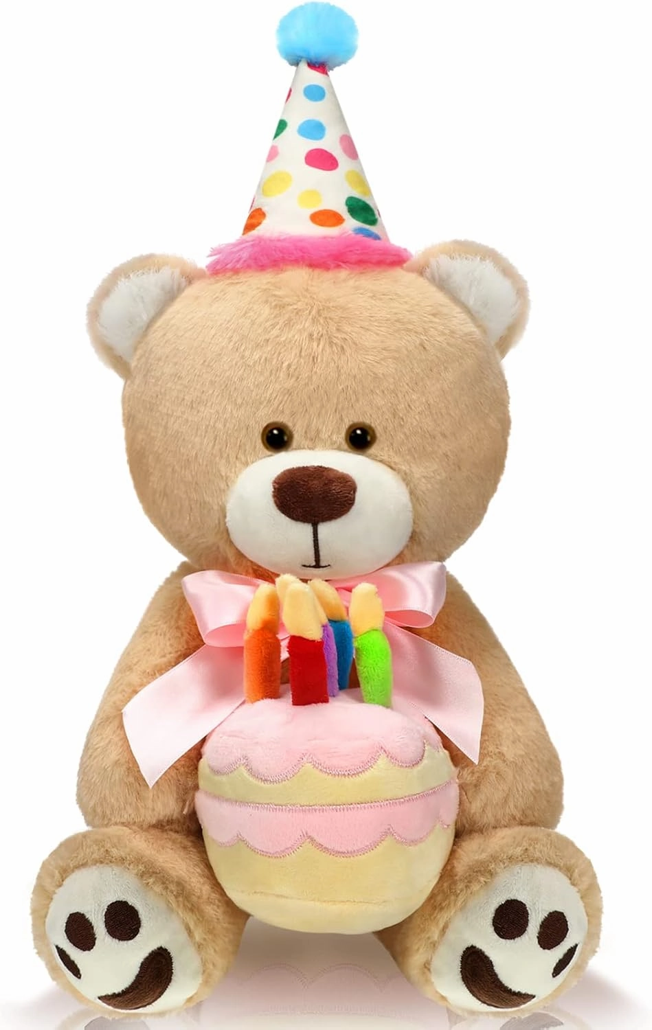 20 Plush Birthday Bear with Cake - Stuffed Animal Toy for Kids & Party Decor