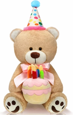 20 Plush Birthday Bear with Cake - Stuffed Animal Toy for Kids & Party Decor