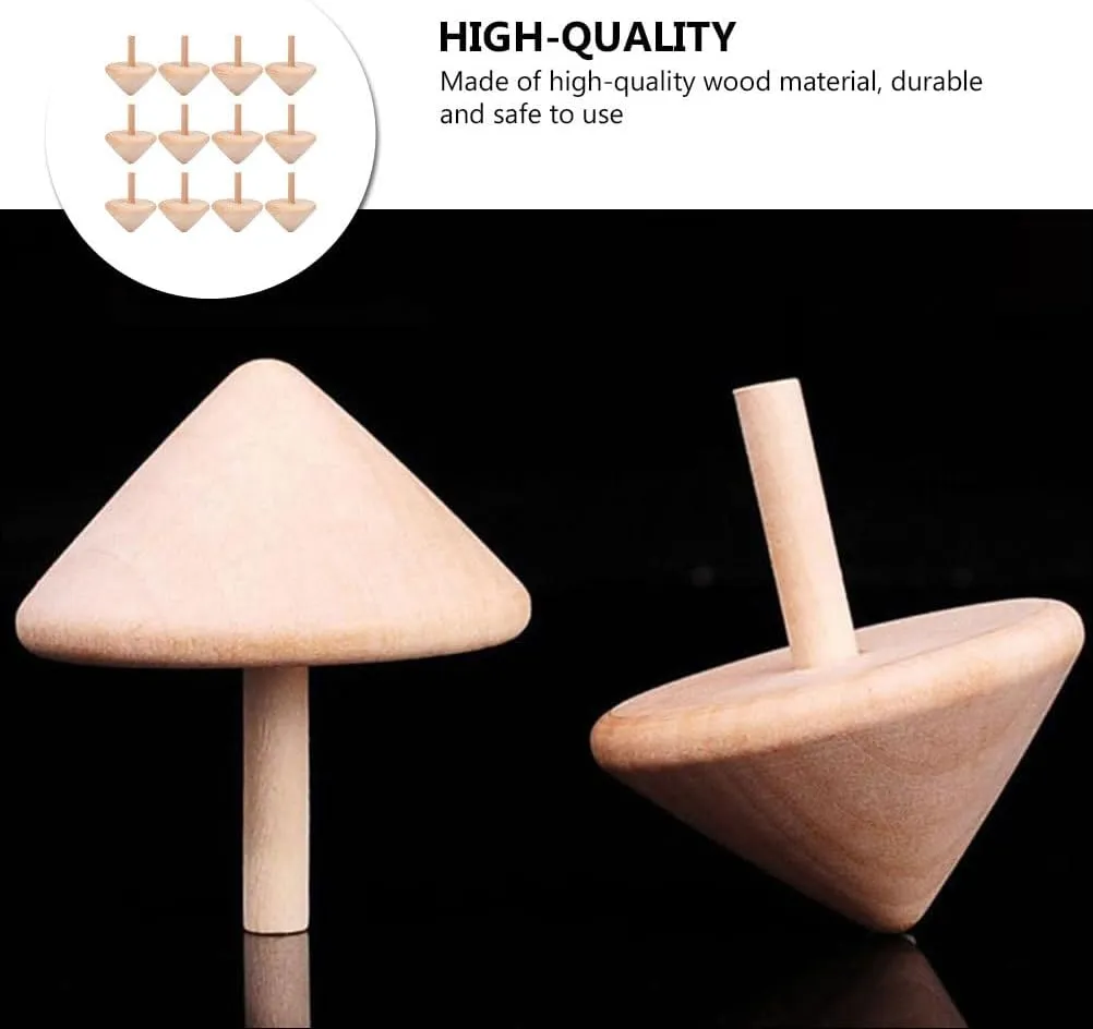 24 Pcs Wooden Spinning Top Rotating Tops Toy Durable Gyro Plaything DIY Hand-Painted Gyro Wooden Toy Gyro Toys for Kid Small Rotating Gyro Toys Wooden Rotating Tops Gyro Playthings