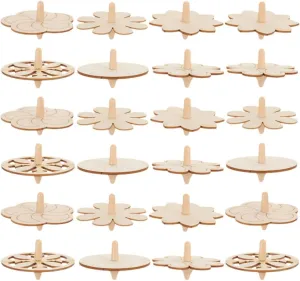 24pcs Wooden Spinning Top DIY Painting Children Toy Tops Toys Gyro Toys for Kids Child Gyro Toys Kids Toy Unfinished Gyro Toy Children Gyro Toys Pressure Relief Gyro Kids Accessory