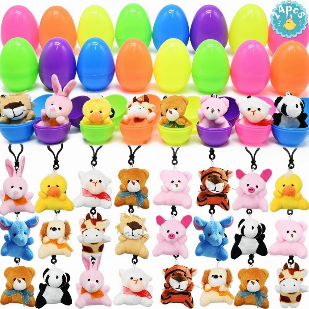 24Pcs Plush Animals Keychain Set, Cute Mini Keychain Toys for Kids Goodie Bag Classroom Prize