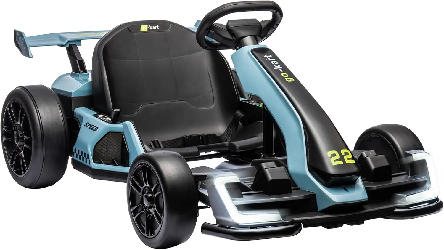 24V Electric Go Kart,300W Powerful Drift Kart for Kids, Electric Pedal Kart,with 300W Strong Motor, Drift/Sport Mode, Big Battery, Eva Tire,Length Adjustmen for Outdoor Racing Toy-Blue