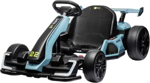24V Electric Go Kart,300W Powerful Drift Kart for Kids, Electric Pedal Kart,with 300W Strong Motor, Drift/Sport Mode, Big Battery, Eva Tire,Length Adjustmen for Outdoor Racing Toy-Blue