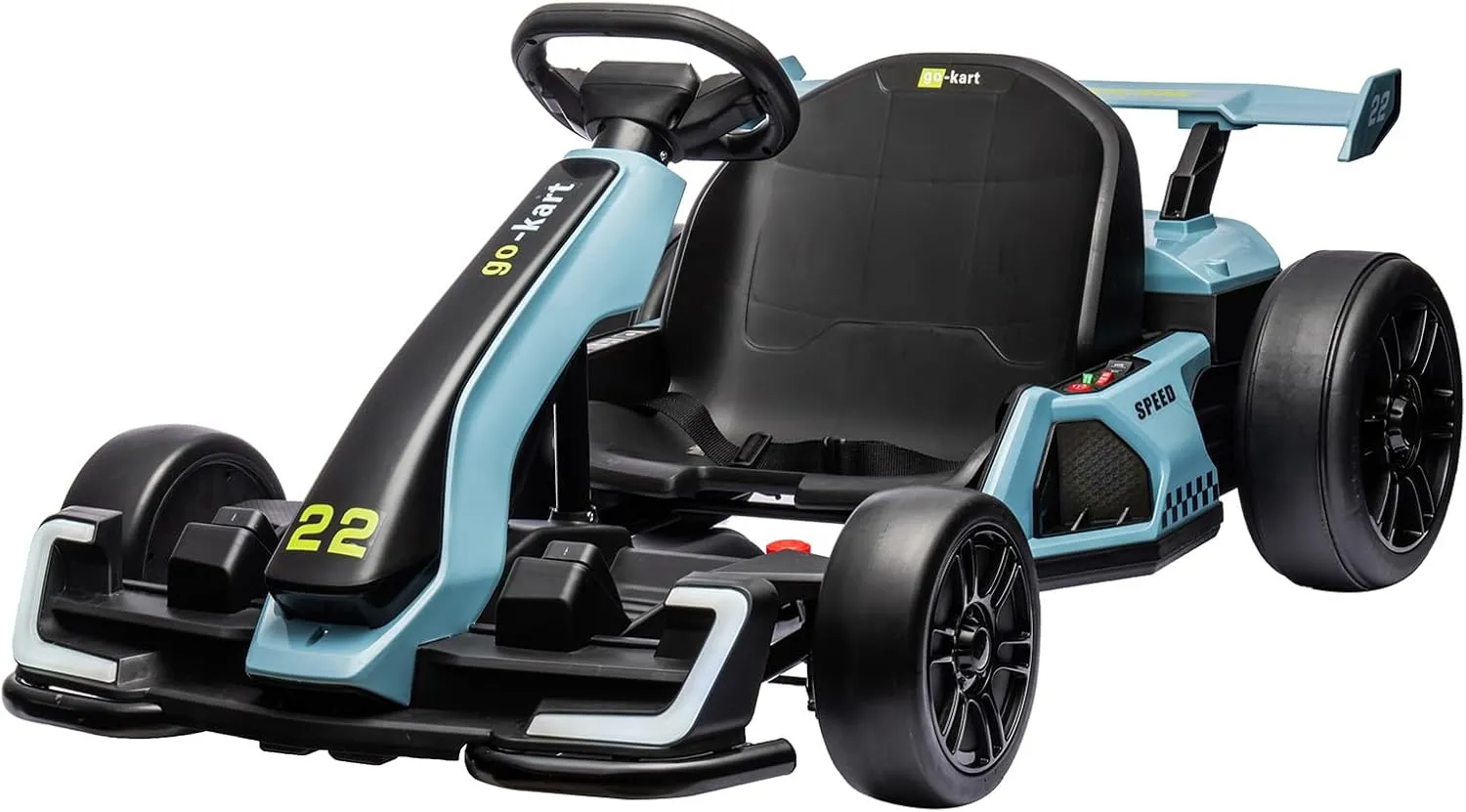 24V Electric Go Kart,300W Powerful Drift Kart for Kids, Electric Pedal Kart,with 300W Strong Motor, Drift/Sport Mode, Big Battery, Eva Tire,Length Adjustmen for Outdoor Racing Toy-Blue