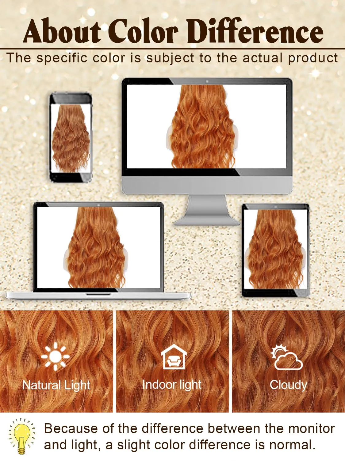 26 Inch Long Ginger Wig for Women Synthetic Orange Lace Front Middle Part Wavy Wigs Body Wave Heat Resistant Wig for Daily Party Use