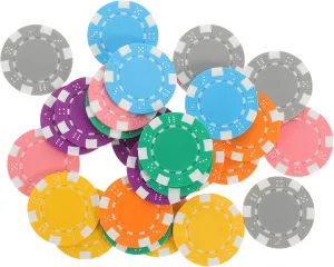 28pcs Poker Chips Set Holdem Clay Chips Plastic Round Bingo Chips Colorful Counting Discs for Holdem Gambling Supplies