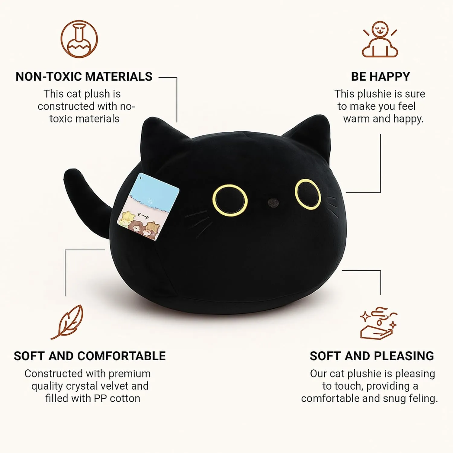 29-Inch Chonky Cat Plush – Giant Stuffed Animal, Squishy & Cuddly Plushie – Adorable Gift for Family & Friends