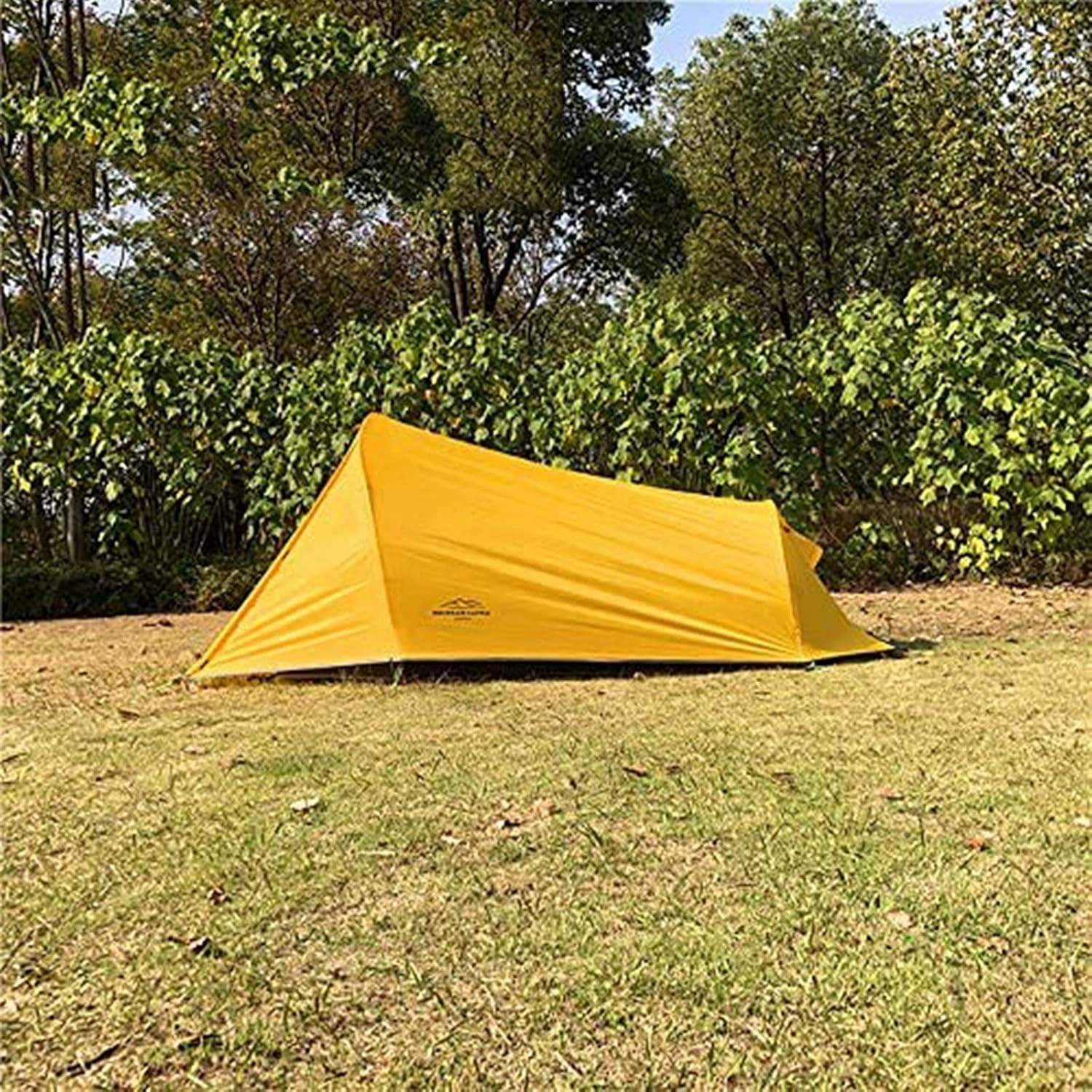 2 Person Backpack Camping Tent Ultralight Backpacking Dome Tent Green/Yellow (Color : Yellow, Size : Large)