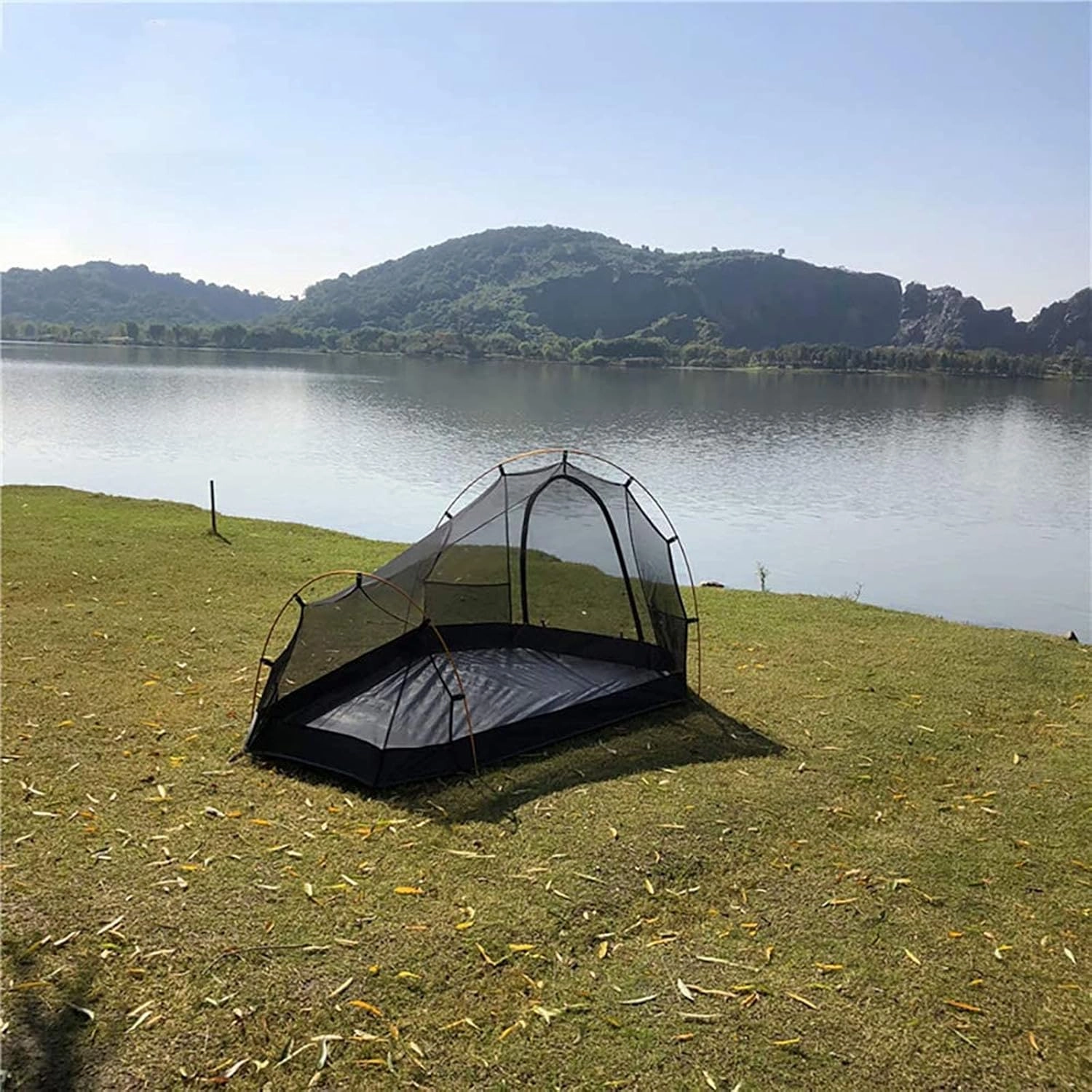 2 Person Backpack Camping Tent Ultralight Backpacking Dome Tent Green/Yellow (Color : Yellow, Size : Large)
