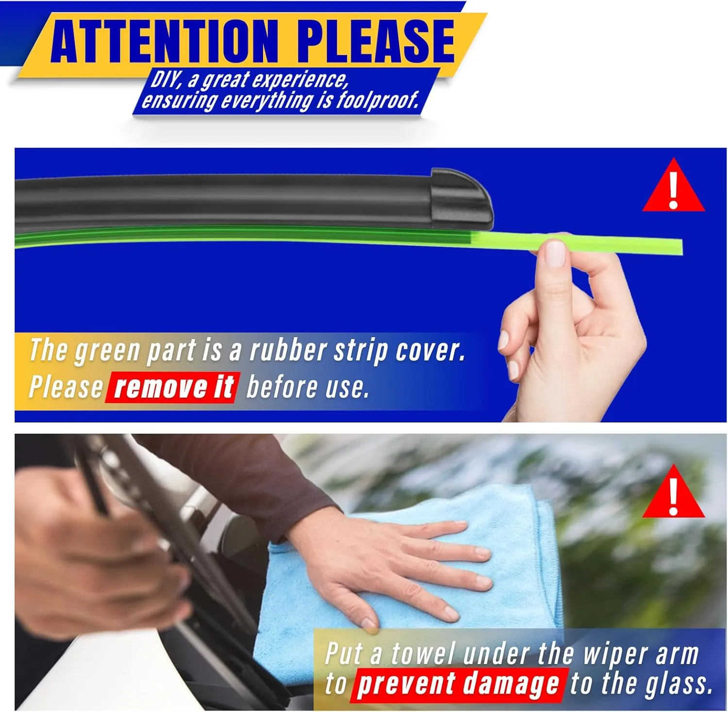3 wipers Replacement for 2008-2012 Jeep Liberty, Windshield Wiper Blades Original Equipment Replacement - 19"/19"/14" (Set of 3) U/J HOOK