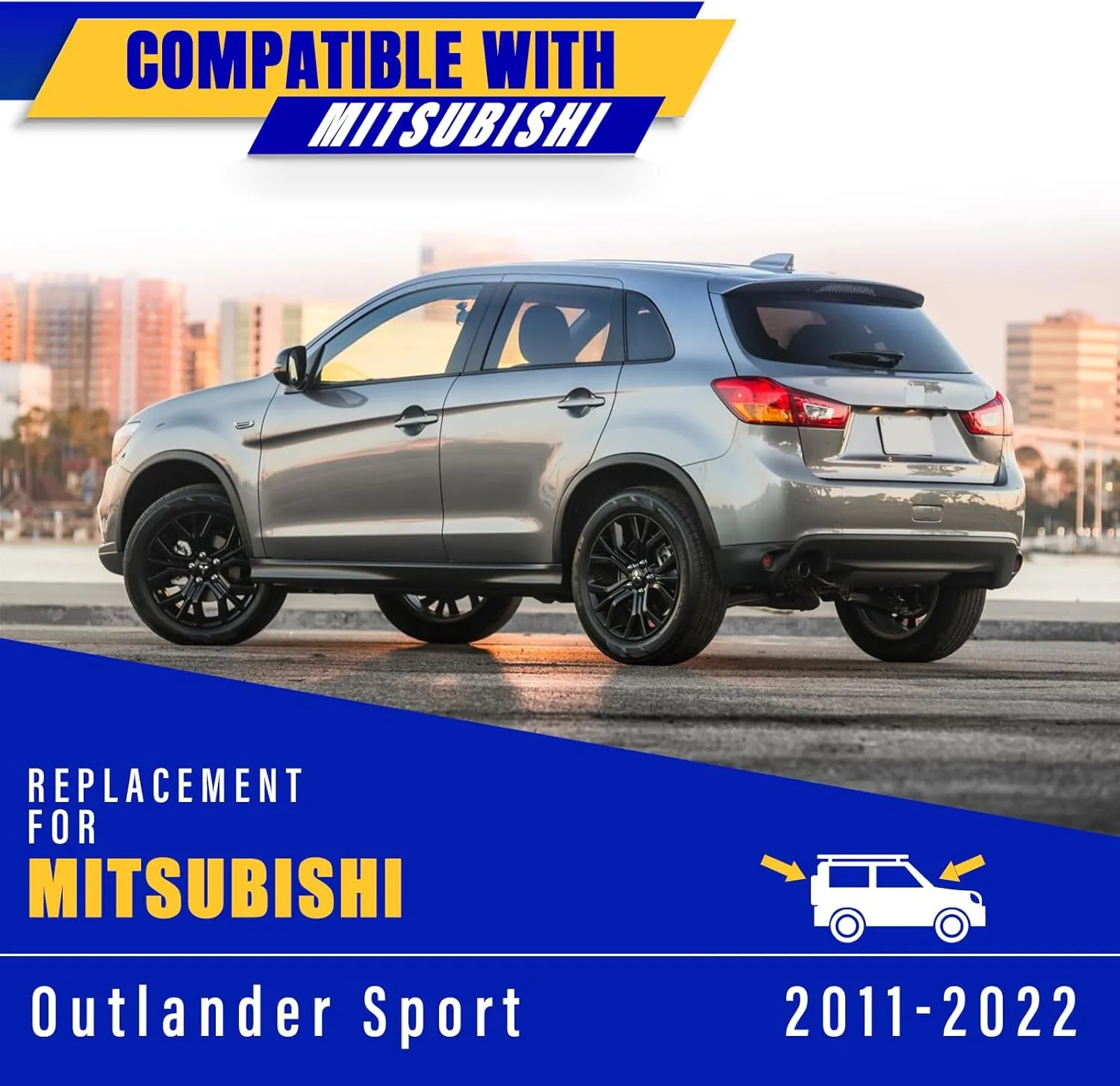 3 wipers Replacement for Mitsubishi Outlander Sport 2011-2022, Windshield Wiper Blades Original Equipment Replacement - 24"/21"/10" (Set of 3) U/J Hook
