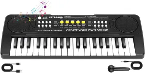 37 Key Upgrade Piano Keyboard for Kids Musical Toys for 3 4 5 6 Year Old Girls Keyboards Pianos for Beginners with Microphone for 3  Year Old Boys Girls Gifts