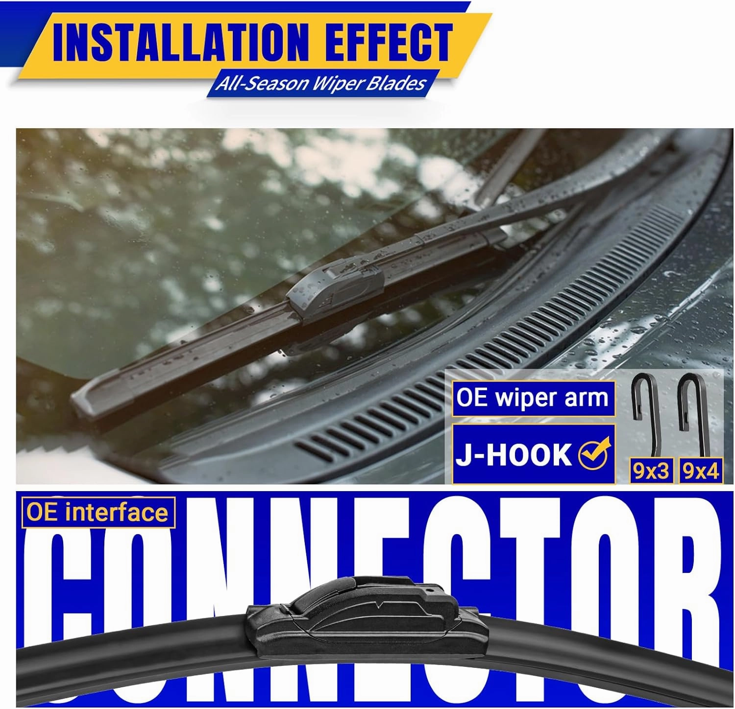 3 wipers Replacement for 2010-2015 Lexus RX450h/2010-2015 Lexus RX350, Windshield Wiper Blades Original Equipment Replacement - 26"/22"/16" (Set of 3) U/J HOOK